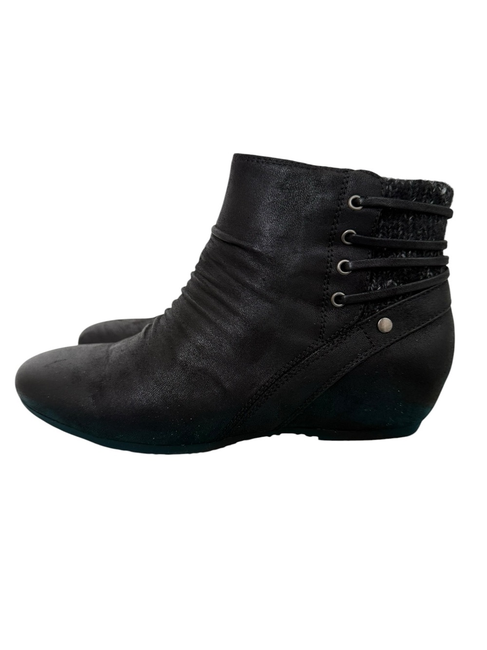 Baretraps Black Wedge Ankle Booties Women’s Size 8 NIB